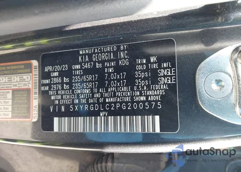 2023 Kia Sorento Lx from USA, damaged, VIN 5XYRGDLC2PG200575